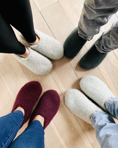 Family Filzhausschuhe | gemütlich und doppelt warm aus Fritidsgarn von Sandnes Garn