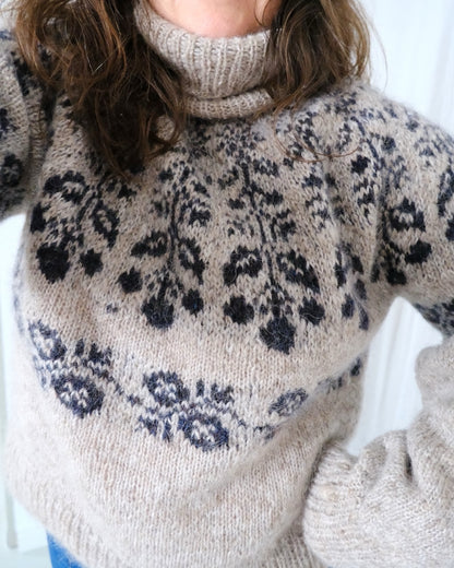 Blueberry Sweater | Beerenmuster aus Plötulopi und Tynn Silk Mohair
