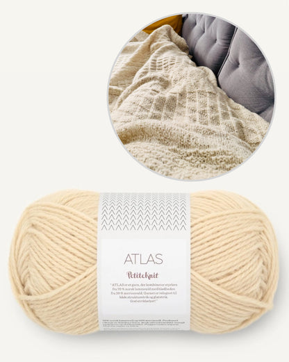 Jahresdecke | feine Musterstreifen aus Atlas von Sandnes Garn