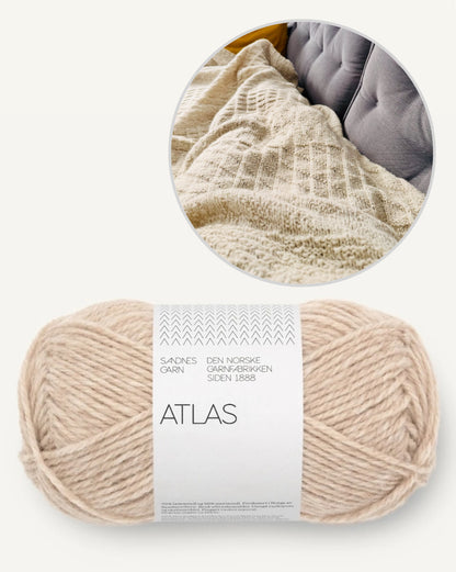 Jahresdecke | feine Musterstreifen aus Atlas von Sandnes Garn