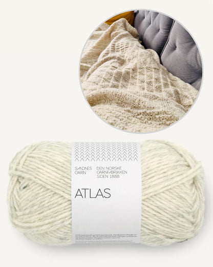 Jahresdecke | feine Musterstreifen aus Atlas von Sandnes Garn
