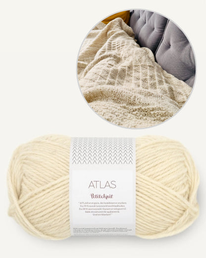 Jahresdecke | feine Musterstreifen aus Atlas von Sandnes Garn