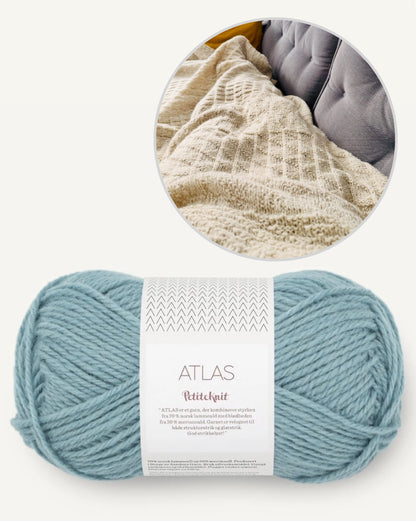 Jahresdecke | feine Musterstreifen aus Atlas von Sandnes Garn