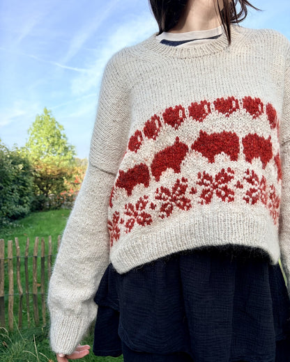 Julegris-sweater | afslappet julesweater i Le Lambswool og Le Petit Silk & Mohair fra Biches & Bûches