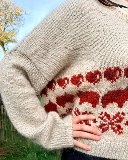 Julegris-sweater | afslappet julesweater i Le Lambswool og Le Petit Silk & Mohair fra Biches & Bûches