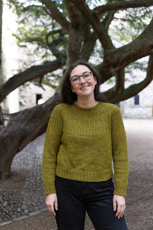 Ariundle Sweater | zartes Zopfmuster aus Fleece Bluefaced DK von West Yorkshire Spinners