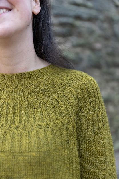 Ariundle Sweater | zartes Zopfmuster aus Fleece Bluefaced DK von West Yorkshire Spinners