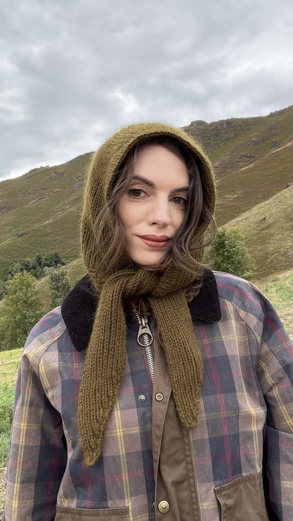 Briar Hood | romantic hooded scarf in Le Lambswool and Le Petit Silk & Mohair by Biches & Bûches