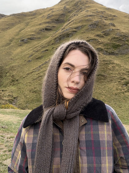 Briar Hood | romantic hooded scarf in Le Lambswool and Le Petit Silk & Mohair by Biches & Bûches