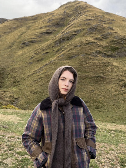 Briar Hood | romantic hooded scarf in Le Lambswool and Le Petit Silk & Mohair by Biches & Bûches