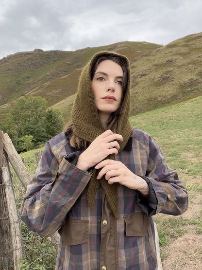 Briar Hood | romantic hooded scarf in Le Lambswool and Le Petit Silk & Mohair by Biches & Bûches