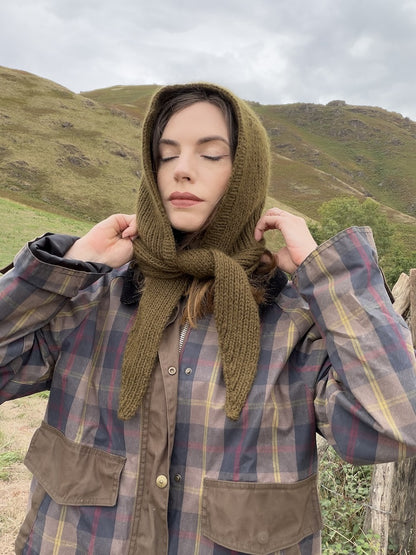 Briar Hood | romantic hooded scarf in Le Lambswool and Le Petit Silk & Mohair by Biches & Bûches