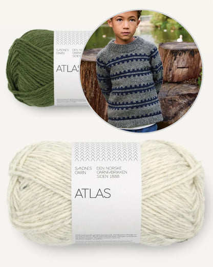 Ridge Sweater Junior | mit skandinavischen Streifen aus Atlas von Sandnes Garn