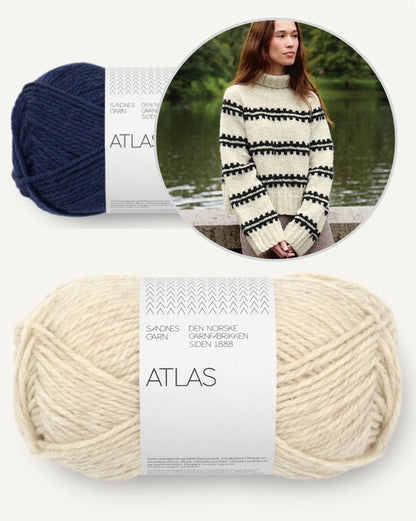 Ridge Sweater | detaillierte Streifen aus Atlas von Sandnes Garn