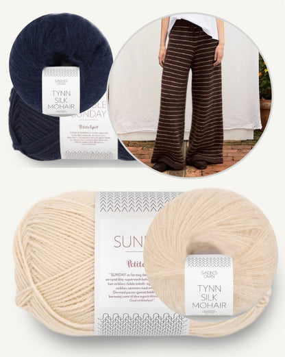 Riley Pants | Lounge-bukser med fine striber i Sunday og Tynn Silk Mohair fra Sandnes Garn