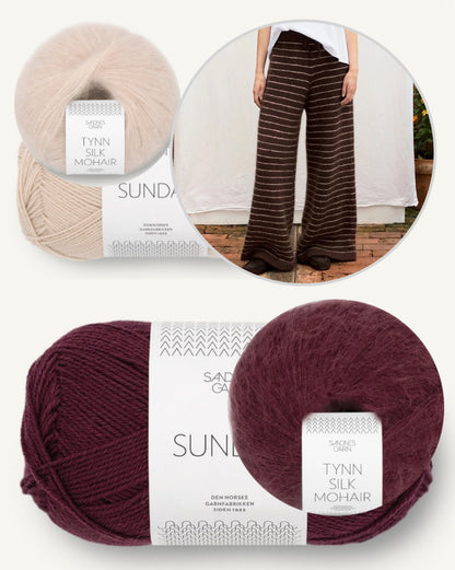Riley Pants | Lounge-bukser med fine striber i Sunday og Tynn Silk Mohair fra Sandnes Garn