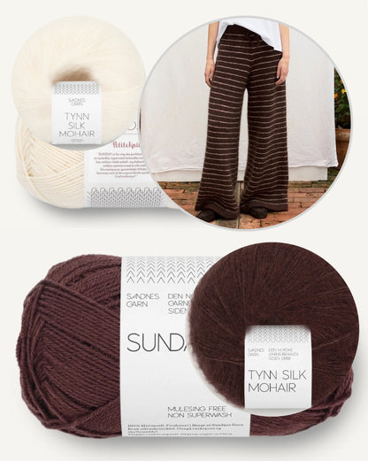 Riley Pants | Lounge-bukser med fine striber i Sunday og Tynn Silk Mohair fra Sandnes Garn