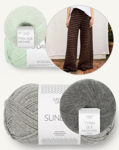 Riley Pants | Lounge-bukser med fine striber i Sunday og Tynn Silk Mohair fra Sandnes Garn