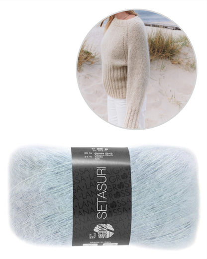 Lana Grossa Rippenraglan Sweater mit Setasuri 10