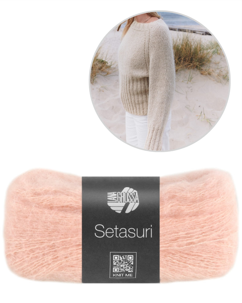 Lana Grossa Rippenraglan Sweater mit Setasuri 12