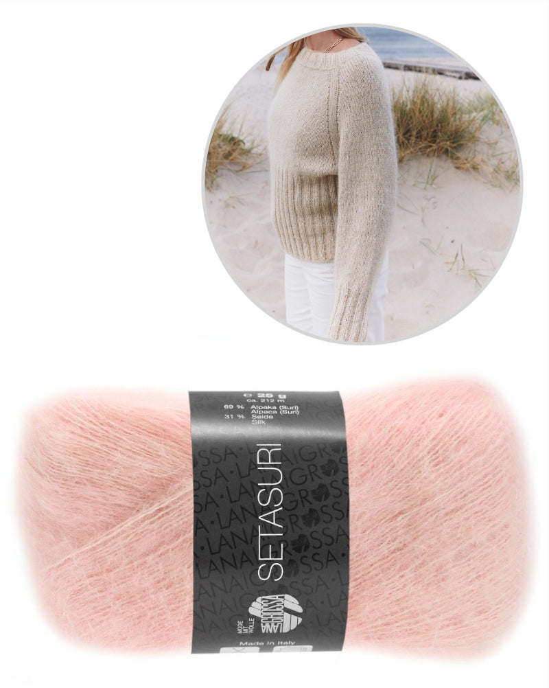 Lana Grossa Rippenraglan Sweater mit Setasuri 9