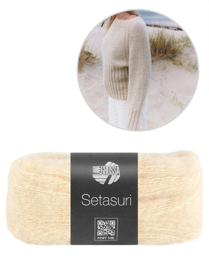 Lana Grossa Rippenraglan Sweater mit Setasuri 13