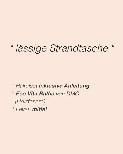 Riviera Bag | gehäkelte Strandtasche aus Eco Vita Raffia von DMC