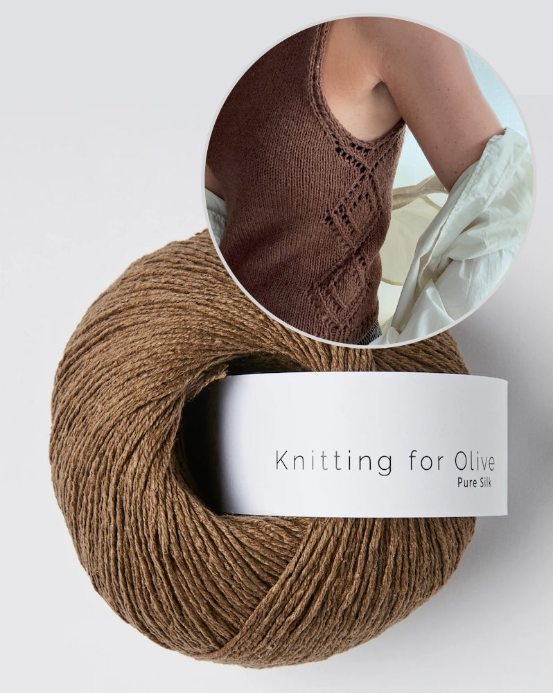 Romy Top | mit seitlcihem Lochmuster aus Pure Silk von Knitting for Olive