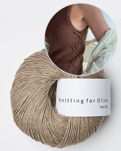 Romy Top | mit seitlcihem Lochmuster aus Pure Silk von Knitting for Olive