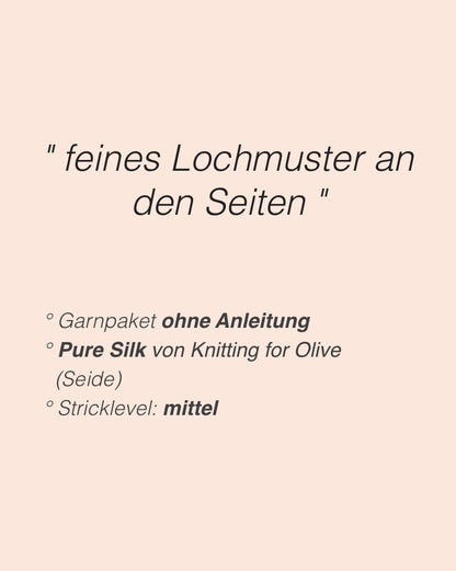 Romy Top | mit seitlcihem Lochmuster aus Pure Silk von Knitting for Olive