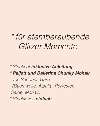 Rookie Sweater | für festliche Glitzermomente aus Paljett und Ballerina Chunky Mohair von Sandnes Garn