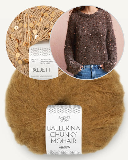 Rookie Sweater | für festliche Glitzermomente aus Paljett und Ballerina Chunky Mohair von Sandnes Garn