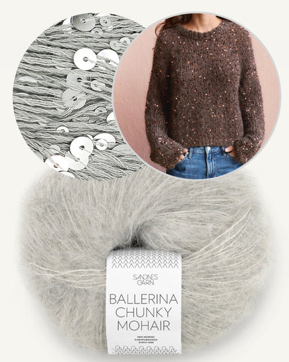 Rookie Sweater | für festliche Glitzermomente aus Paljett und Ballerina Chunky Mohair von Sandnes Garn