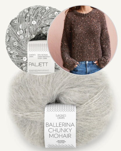 Rookie Sweater | für festliche Glitzermomente aus Paljett und Ballerina Chunky Mohair von Sandnes Garn