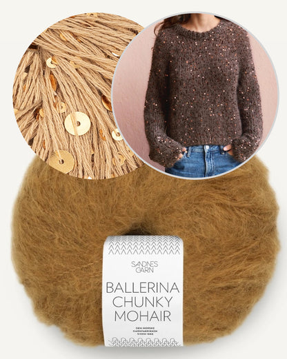 Rookie Sweater | für festliche Glitzermomente aus Paljett und Ballerina Chunky Mohair von Sandnes Garn