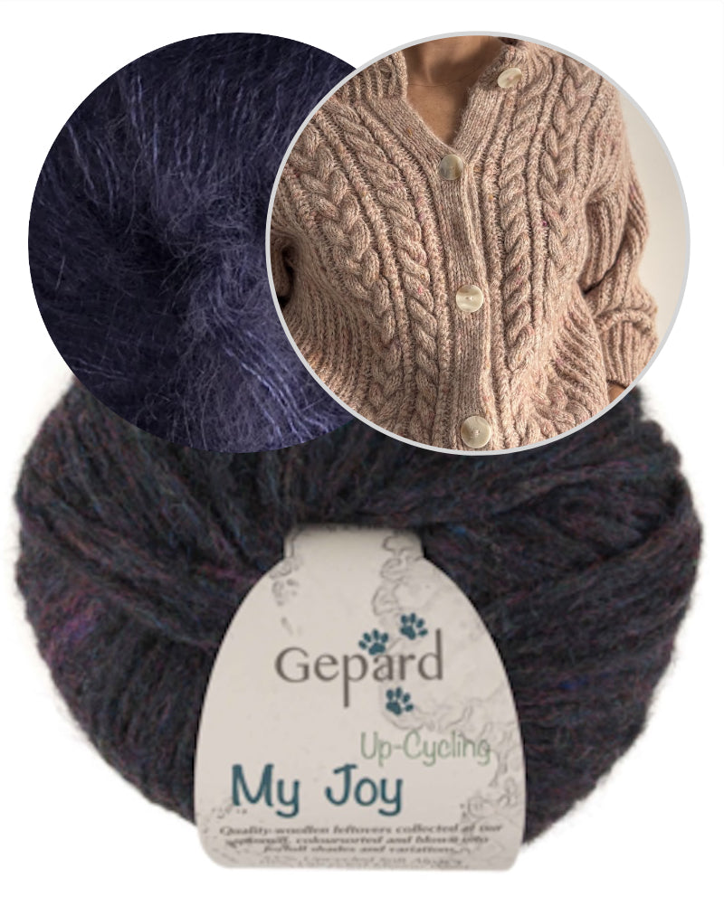 Rosebud Cardigan | fluffig weiches Patentmuster aus My Joy und Kid Seta von Gepard Garn