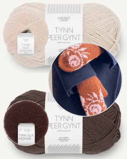 Rosie Mittens | vintage Muster aus Tynn Peer Gynt und Tynn Silk Mohair von Sandnes Garn