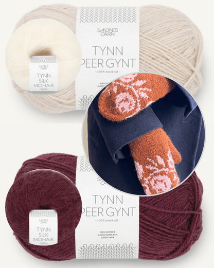 Rosie Mittens | vintage Muster aus Tynn Peer Gynt und Tynn Silk Mohair von Sandnes Garn