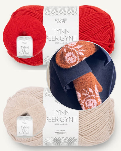 Rosie Mittens | vintage Muster aus Tynn Peer Gynt und Tynn Silk Mohair von Sandnes Garn