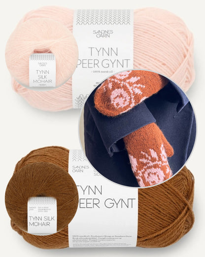 Rosie Mittens | vintage Muster aus Tynn Peer Gynt und Tynn Silk Mohair von Sandnes Garn