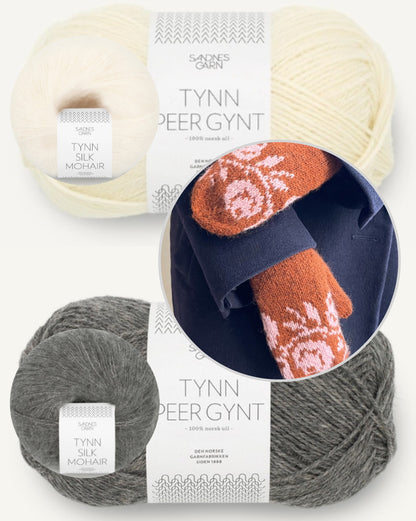Rosie Mittens | vintage Muster aus Tynn Peer Gynt und Tynn Silk Mohair von Sandnes Garn