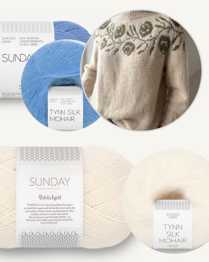 Rosie Yoke Blouse | ikonisches Muster aus Sunday und Tynn Silk Mohair von Sandnes Garn