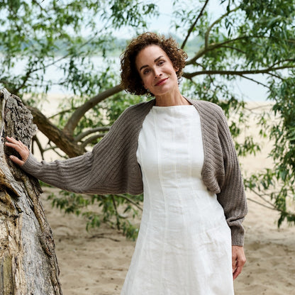 Open Horizon Bolero | super versatile to wear made from Cheeky Merino Joy by Rosy Green Wool