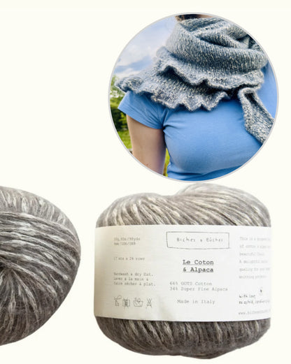 Ruffle Shawl | lightweight, with a casual ruffled edge, made from Le Coton & Alpaca by Biches & Bûches