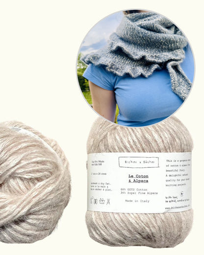 Ruffle Shawl | lightweight, with a casual ruffled edge, made from Le Coton & Alpaca by Biches & Bûches
