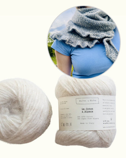 Ruffle Shawl | lightweight, with a casual ruffled edge, made from Le Coton & Alpaca by Biches & Bûches