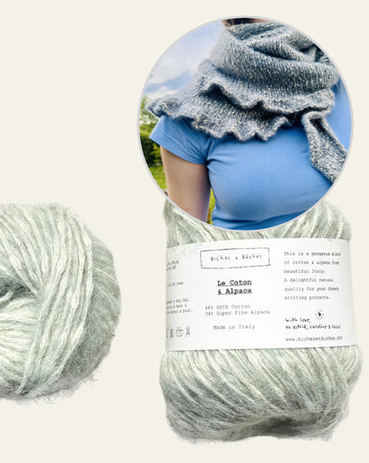 Ruffle Shawl | lightweight, with a casual ruffled edge, made from Le Coton & Alpaca by Biches & Bûches