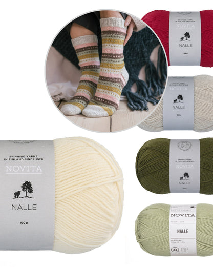 Rytmikäs Socks | mit Gratisanleitung feines Streifenmuster mit Nalle von Novita