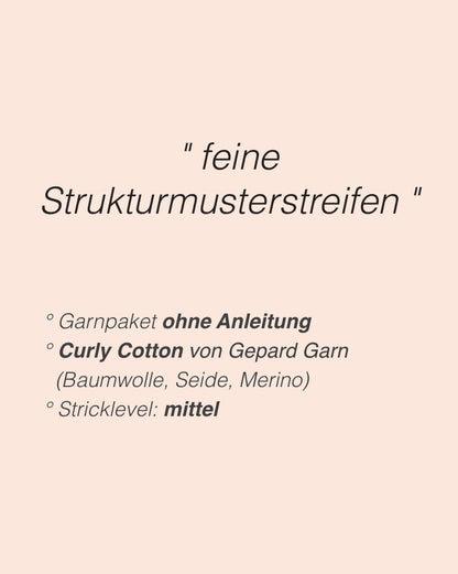 Sablé Top | zarte Bouclé Streifen aus Curly Cotton von Gepard Garn
