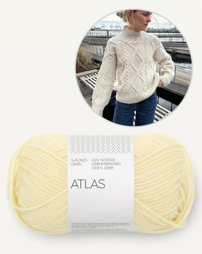 Saga Sweater | zauberhaftes Zopfmuster aus Atlas von Sandnes Garn